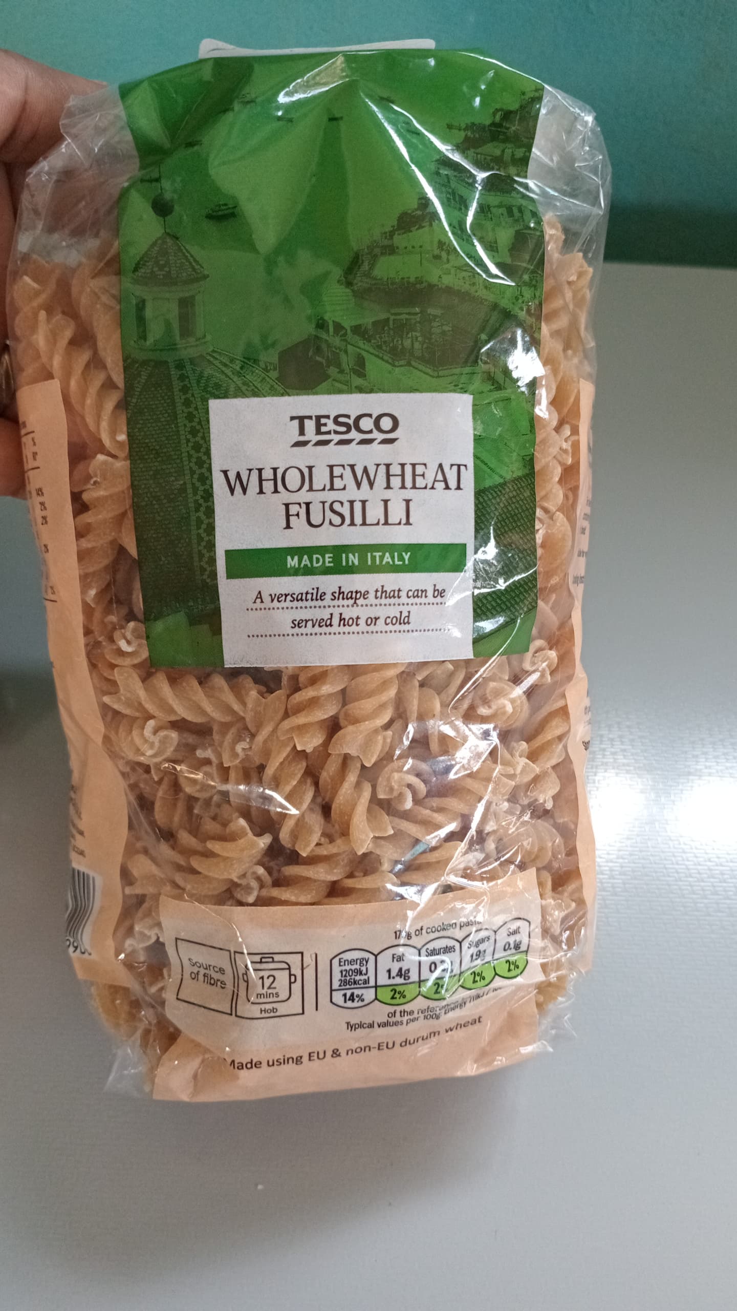 Tesco Wholewheat Fusili Pasta